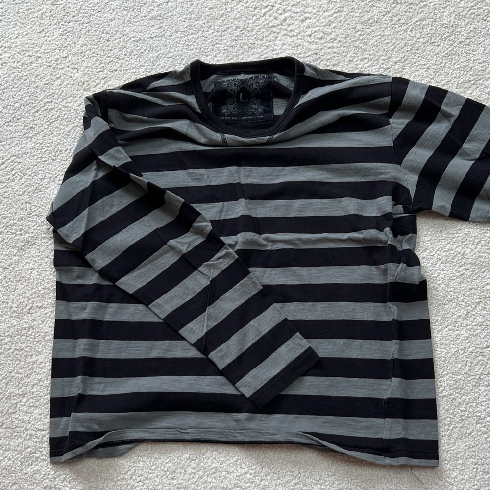 Structure Charcoal and Light Gray Striped Tee - Picture 2 of 3